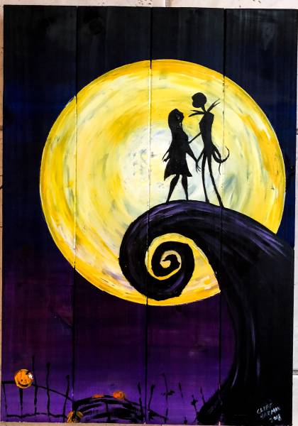 Tarot artwork halloween decor Jack and Sally Painting Watercolor Jack and.....