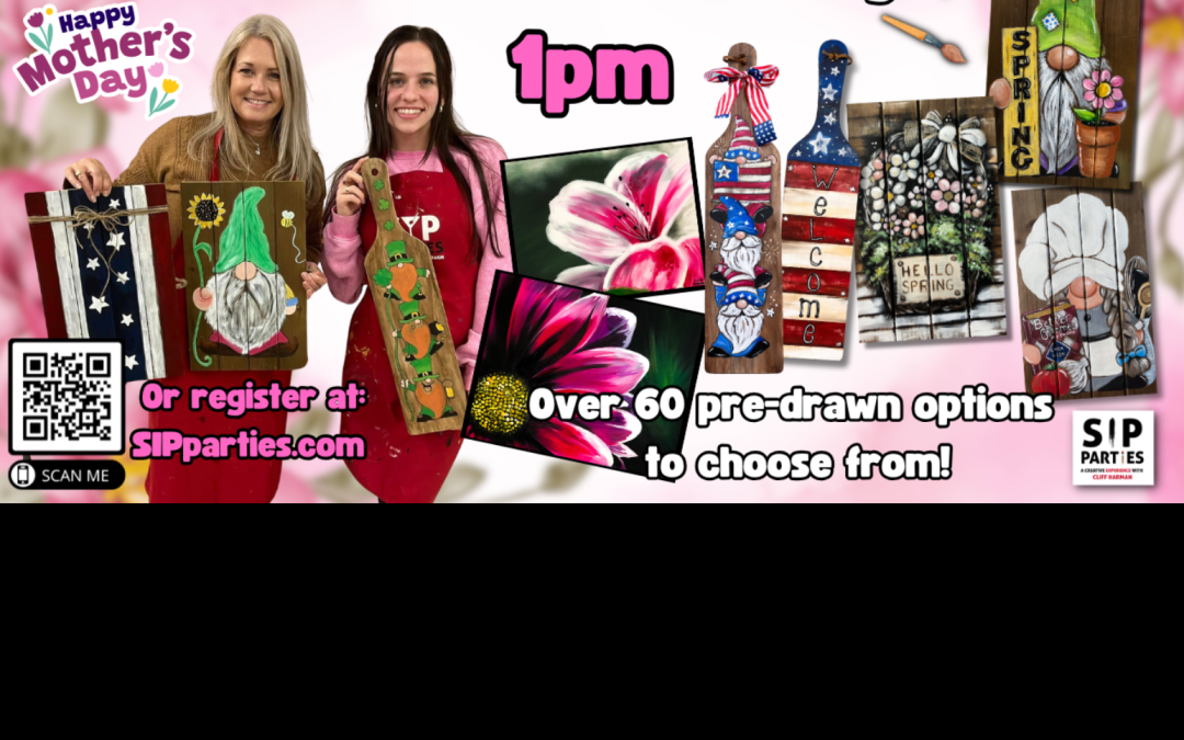 Pre-Drawn SIP & Paint Experience! PS Pub in Wheeling.  Saturday, May 10th  1PM