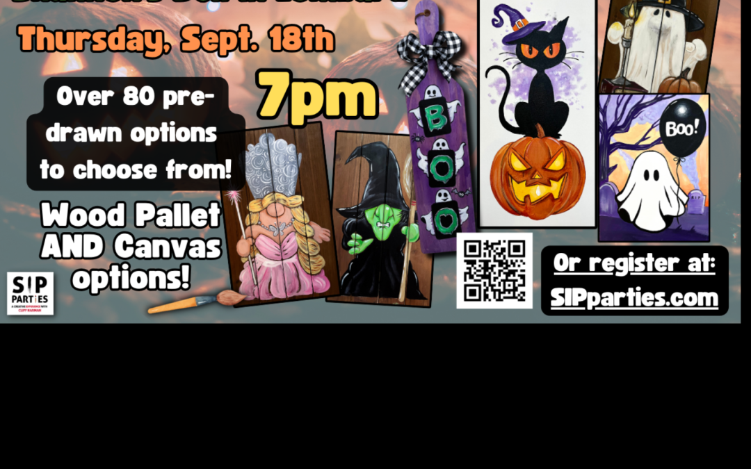 Pre-Drawn SIP & Paint Experience! Shannon’s Deli in Lombard.  Thursday, Sept. 18th  7PM