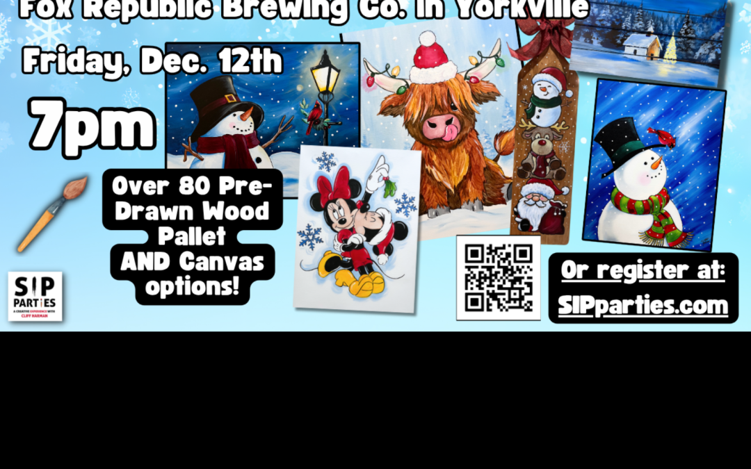Pre-Drawn SIP & Paint Experience! Fox Republic Brewing Co.  Friday, Dec. 12th  7PM