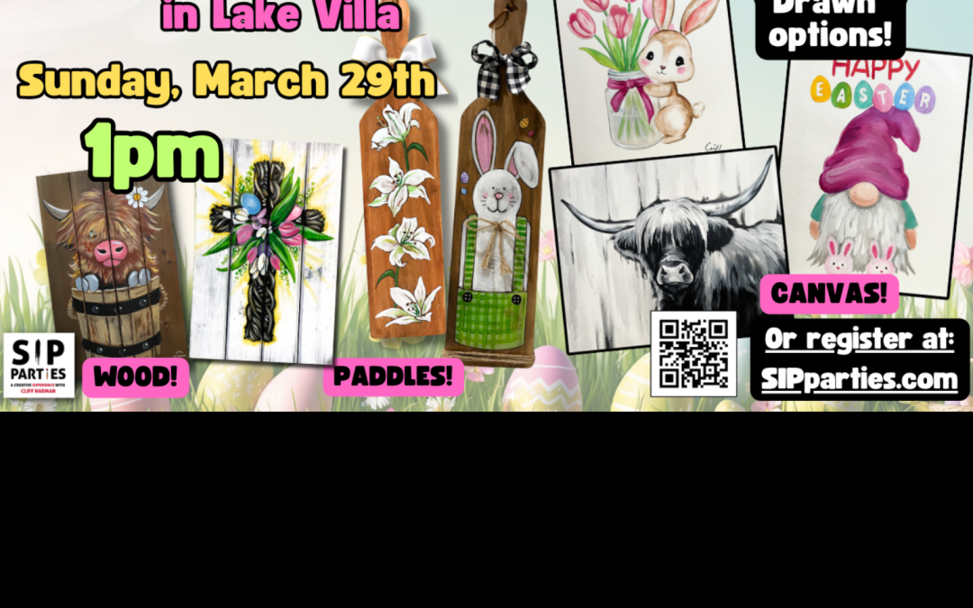 Pre-Drawn SIP & Paint Experience! Harbor Brewing in Lake Villa.  Sunday, March. 29th  1PM