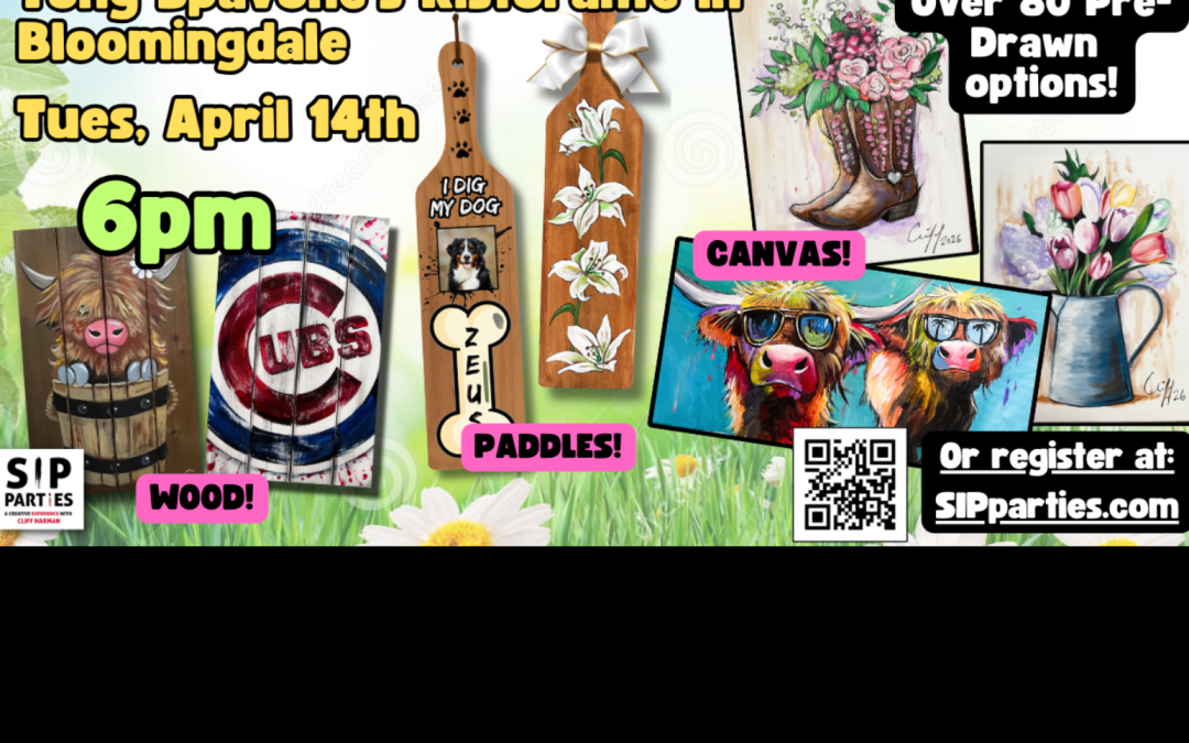 Pre-Drawn SIP & Paint Experience! Tony Spavone’s Ristorante  Tues, April 14th  6:00PM