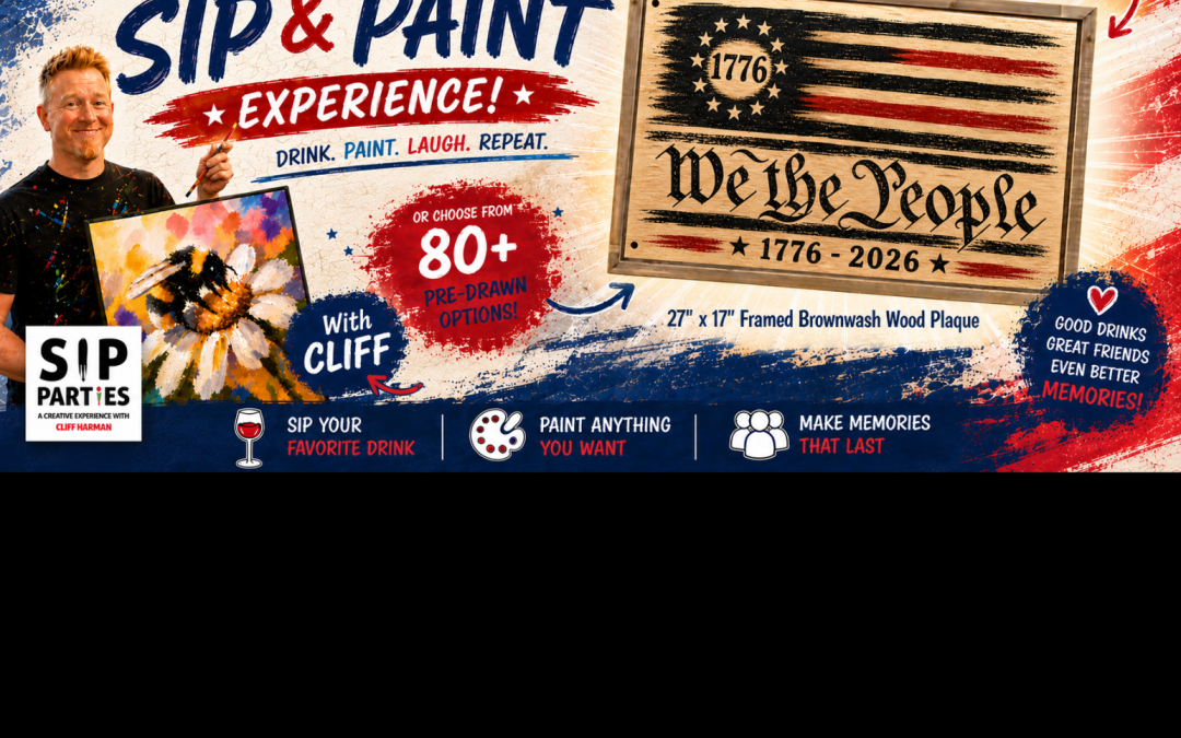 Pre-Drawn SIP & Paint | 80+ Options | Patriotic Wood Plaque | Cooper’s Corner June 10 6PM