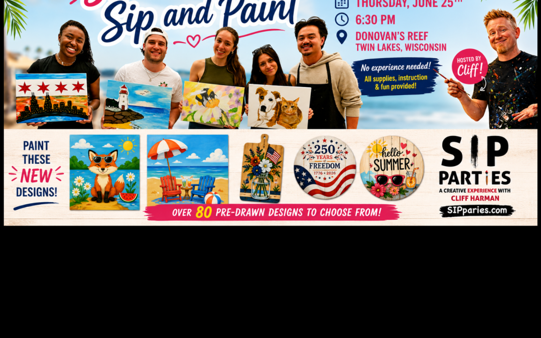 Pre-Drawn SIP & Paint Experience at Donovan’s Reef | 80+ Designs Including Paint Your Pet 6/25/26