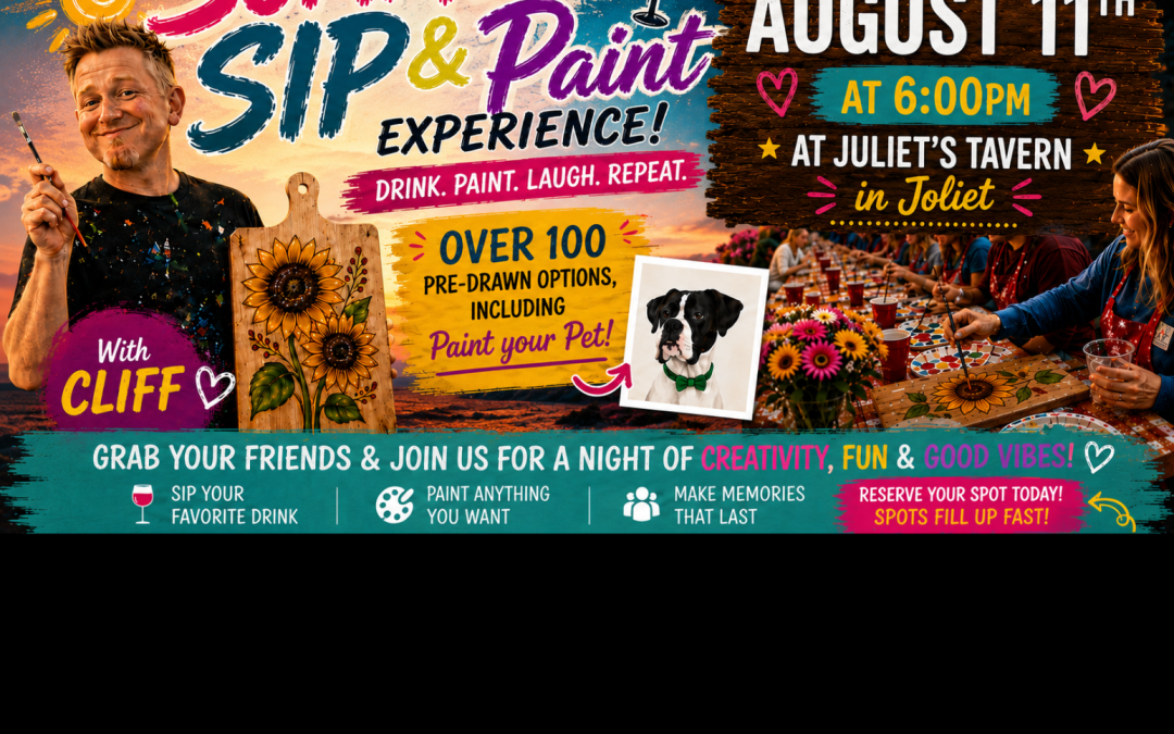 Pre-Drawn SIP & Paint Experience at Juliet’s Tavern. | 100+ Designs | August 11th | 6pm