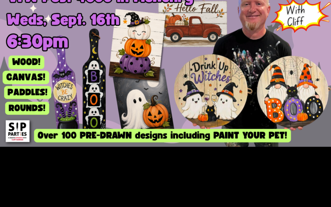 Pre-Drawn SIP & Paint Experience at VFW Post 4600 in McHenry | 100+ Designs | Sept. 16th | 6:30pm