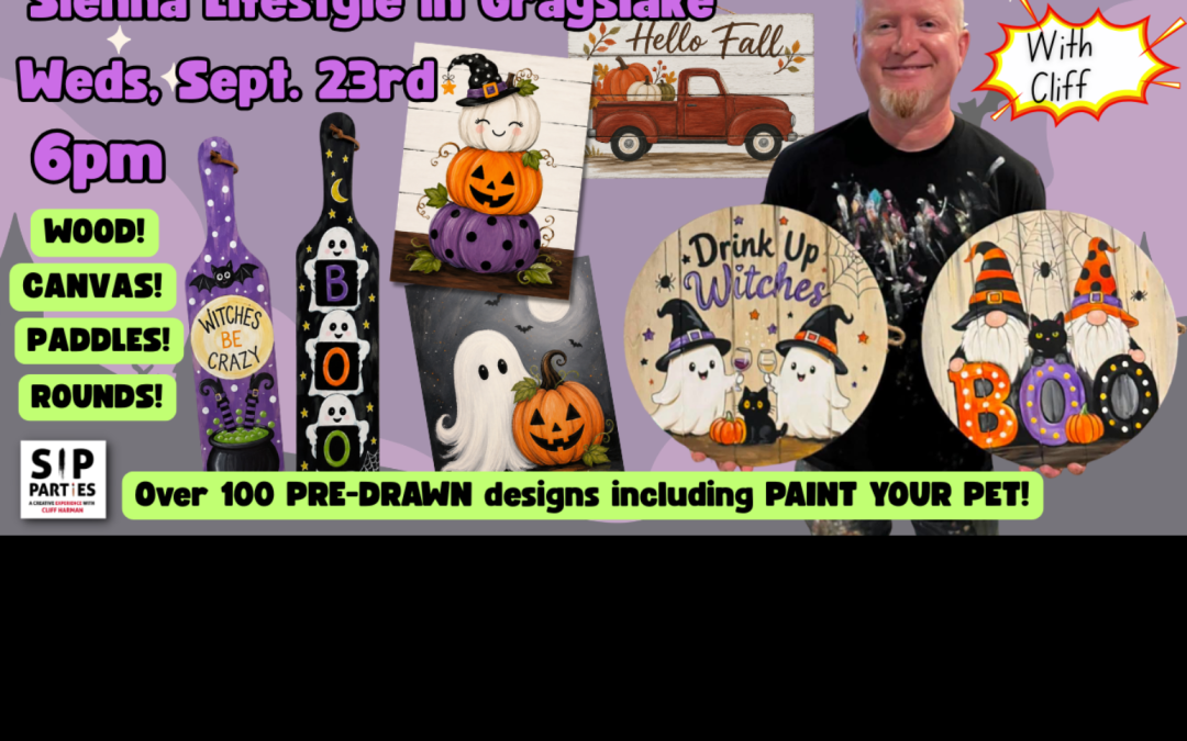 Pre-Drawn SIP & Paint Experience at Sienna Lifestyle | 100+ Designs | Sept. 23rd | 6pm