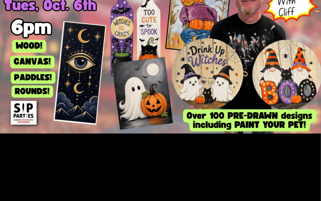 Pre-Drawn SIP & Paint Experience at Manhattan’s | 100+ Designs | Oct. 6th | 6pm