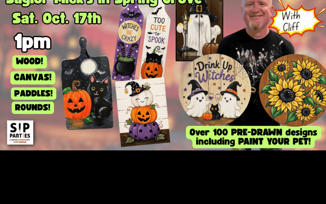 Pre-Drawn SIP & Paint Experience at Saylor Mick’s | 100+ Designs | Oct. 17th | 1pm